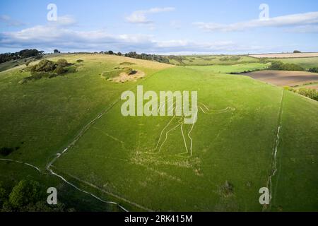 The Cerne Giant or Cerne Abbas Giant, Cerne Abbas in Dorset, Britain, UK Stock Photo