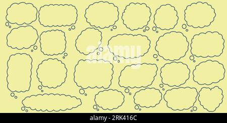 Twenty three Hand drawing doodle speech bubble set. Hand Drawn Comics Style Speech Bubbles. Stock Vector