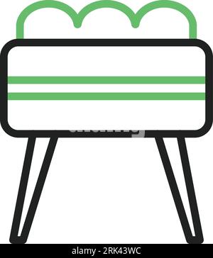 Ottoman Stool Icon image. Suitable for mobile application. Stock Vector