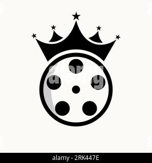 Studio Logo Design Concept With Crown Icon. Multimedia Symbol Stock Vector