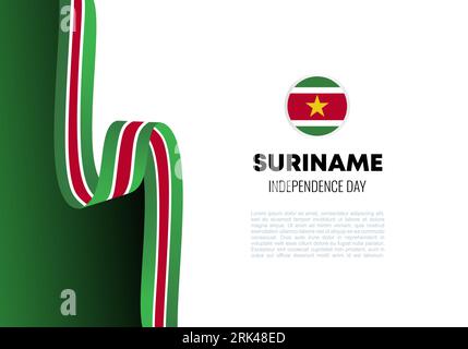 Suriname independence day background banner poster for national celebration on November 25 th. Stock Vector