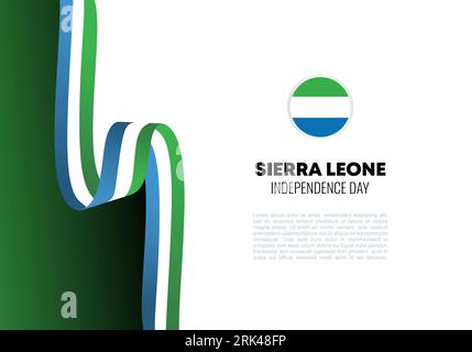 Sierra Leone independence day background banner poster for national celebration on april 27. Stock Vector