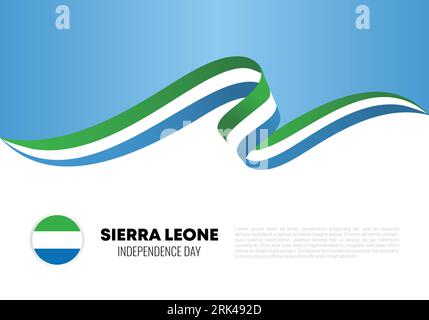 Sierra Leone independence day background banner poster for national celebration on april 27. Stock Vector