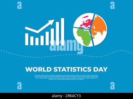 World statistics day background with graphics on october 20th. Stock Vector