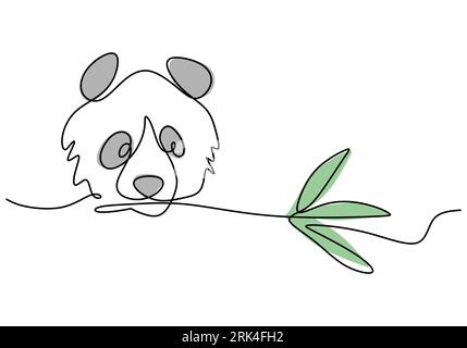 One continuous line of Panda Bear. Thin Line Illustration vector