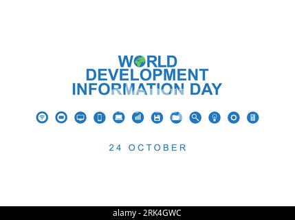 World development information day background with information icon. Stock Vector