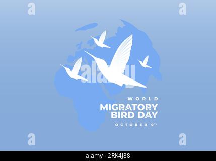 World migratory bird day background on october 9th. Stock Vector