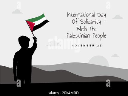 International day of solidarity with palestinian people on white background. Stock Vector