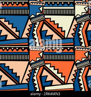 Hand drawing Geometric abstract seamless pattern. Stock Vector