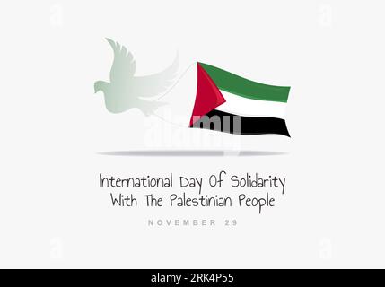 International day of solidarity with palestinian people on white background. Stock Vector