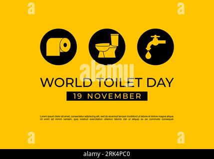 World toilet day background celebrated on november 19. Stock Vector