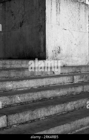 Abstract black and white photo of the stairs at the Eglise Saint-Jacques-sur-Coudenberg in Brussels Stock Photo
