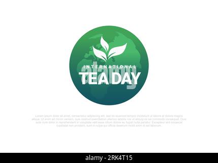 International tea day background celebrated on december 15. Stock Vector