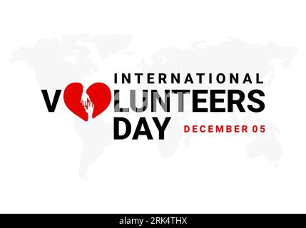 International volunteers day background celebrated on december 5. Stock Vector