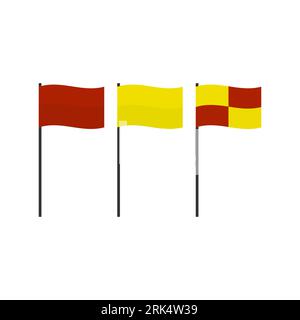 Soccer football with three flags elements with isolated on white background. Stock Vector