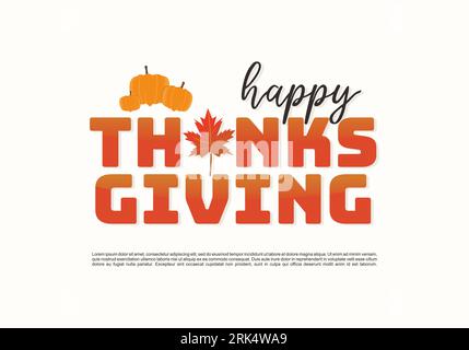 Happy thanks giving day background celebrated on November 24. Stock Vector