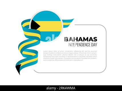 Bahamas independence day background celebrated on July 10. Stock Vector