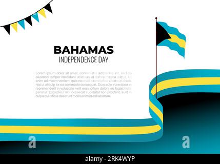 Bahamas independence day background celebrated on July 10. Stock Vector