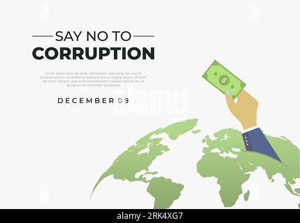 International anti corruption day celebrated on december 9. Stock Vector