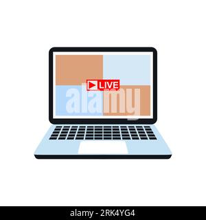 Laptop as Equipment for streamers and blogger isolated on white background. Stock Vector