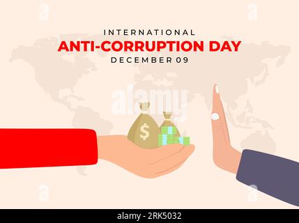 International anti corruption day celebrated on december 9. Stock Vector