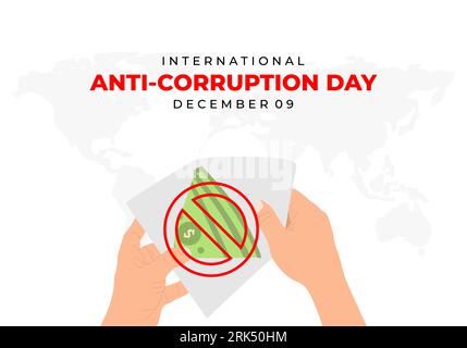 International anti corruption day celebrated on december 9. Stock Vector