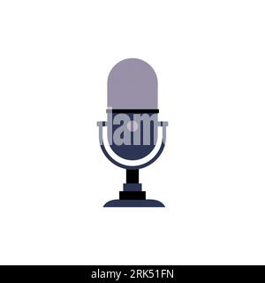 Mic as Equipment for streamers and blogger isolated on white background. Stock Vector