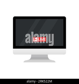 Monitor as Equipment for streamers and blogger isolated on white background. Stock Vector
