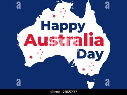 Happy australia day background celebrated on January 26. Stock Vector