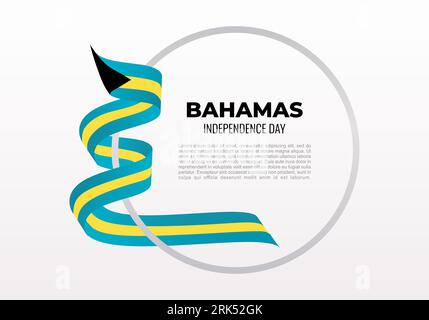 Bahamas independence day background celebrated on July 10. Stock Vector