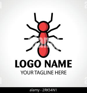 Simple icon of an ant . Ant logo design template Stock Vector