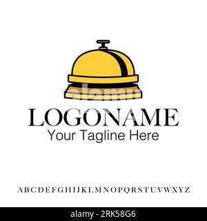 Simple graphic of concierge bell for hotel or inn icon, flat vector illustration Stock Vector