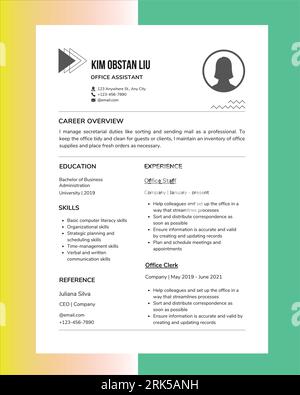 Clean and simple resume cv Stock Vector