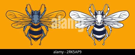 bee mascot vector illustration cartoon style Stock Vector