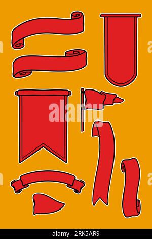 ribbon banner set vector illustration Stock Vector