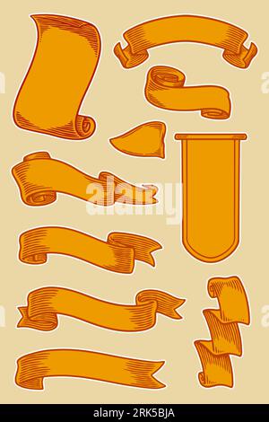 ribbon banner set vector illustration Stock Vector