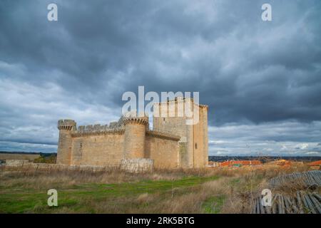 Medieval castle. Villafuerte de Esgueva, Valladolid province, Castilla Leon, Spain. Stock Photo