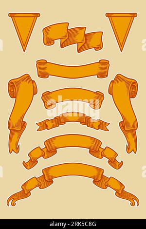 ribbon banner set vector illustration Stock Vector