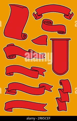 ribbon banner set vector illustration Stock Vector