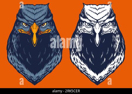 blue eagle head mascot vector illustration cartoon style Stock Vector