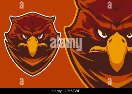 eagle head mascot vector illustration cartoon style Stock Vector