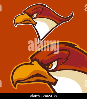 eagle head mascot vector illustration cartoon style Stock Vector
