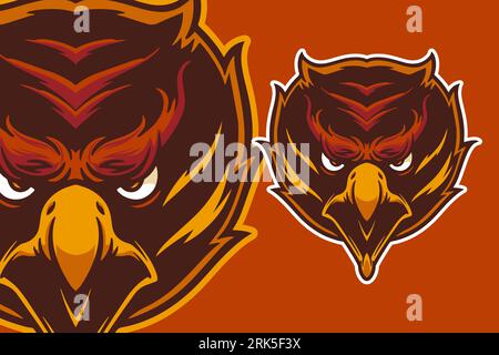 eagle head mascot vector illustration cartoon style Stock Vector
