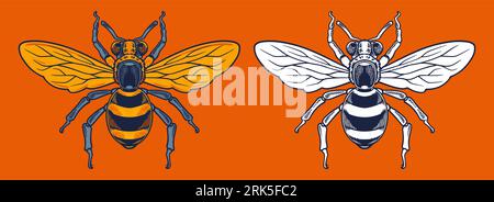 wasp mascot vector illustration cartoon style Stock Vector