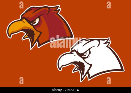 eagle head mascot vector illustration cartoon style Stock Vector