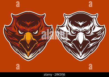 eagle head mascot vector illustration cartoon style Stock Vector