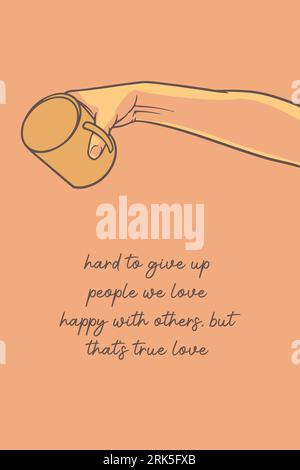 hand holding cup motivation concept vector illustration Stock Vector