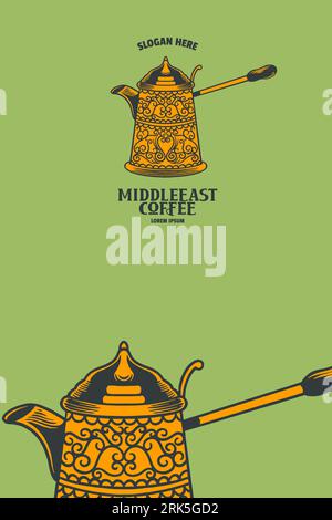 middle east coffee pot vector illustration Stock Vector