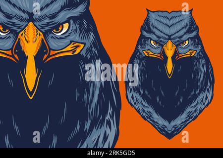 blue eagle head mascot vector illustration cartoon style Stock Vector