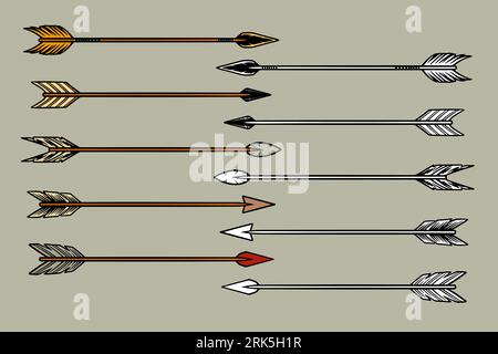 arrow icons set for games vector illustration Stock Vector